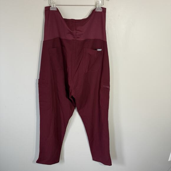 Figs Women's Size XL Burgundy Yola Maternity Skinny Scrub Pants New - Picture 3 of 4